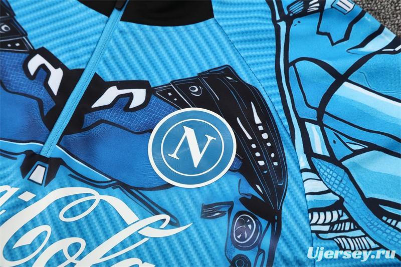 25/26 Napoli Light Blue Camouflage Half Zipper Jacket+Long Pants