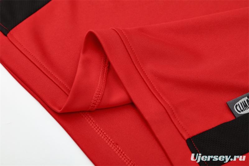 Retro 03/04 AC Milan Red Half Zipper Jacket+Long Pants