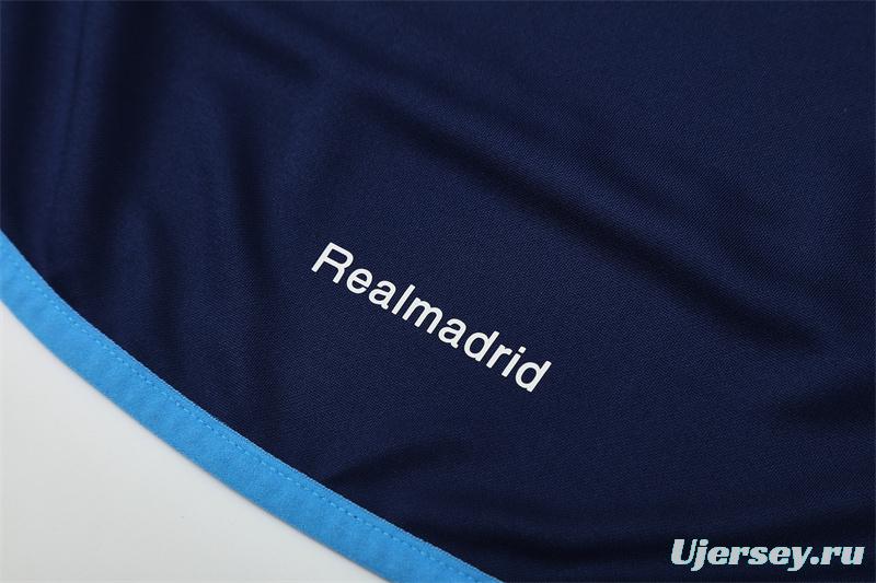 Retro 05/06 Real Madrid Royal Blue Half Zipper Jacket+Long Pants