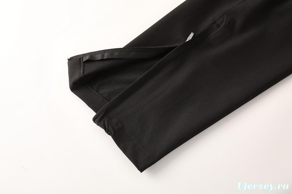 25/26 Adidas Black Hoodie Full Zipper Jacket + Long Pants
