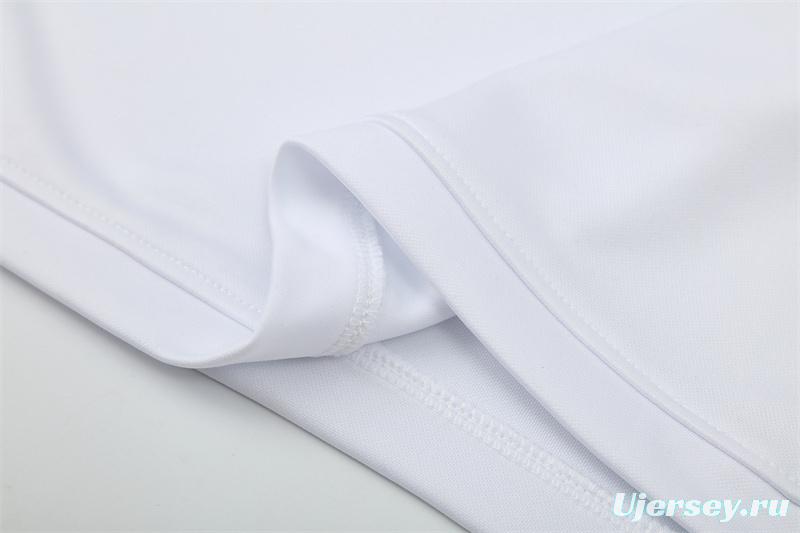 Retro 03/04 Real Madrid White Half Zipper Jacket+Long Pants