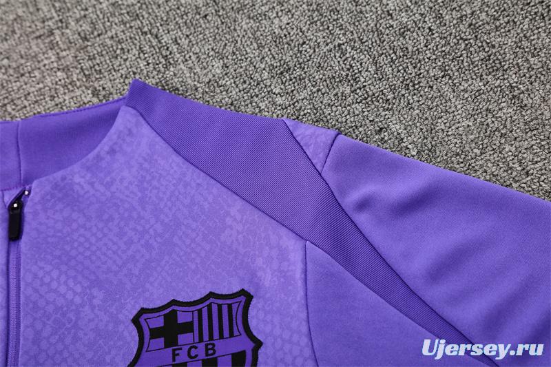 25/26 Barcelona Purple Joint Edition Half Zipper Jacket+Long Pants