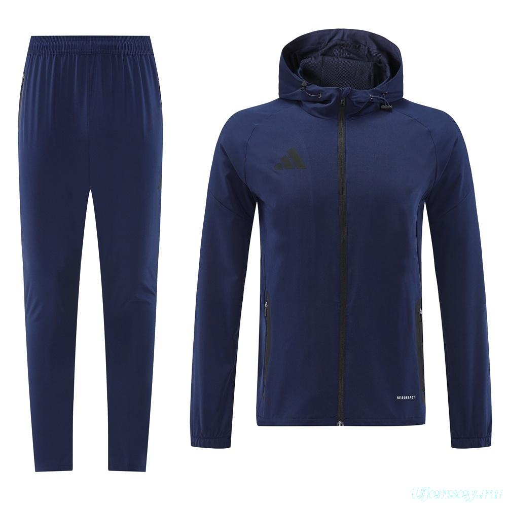 25/26 Adidas Navy Hoodie Full Zipper Jacket + Long Pants