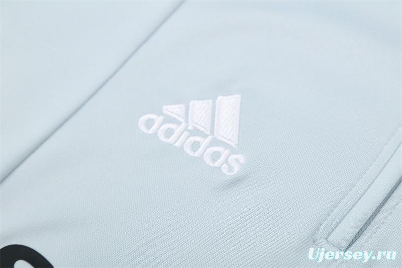 Retro 04/05 Real Madrid Light Grey Half Zipper Jacket