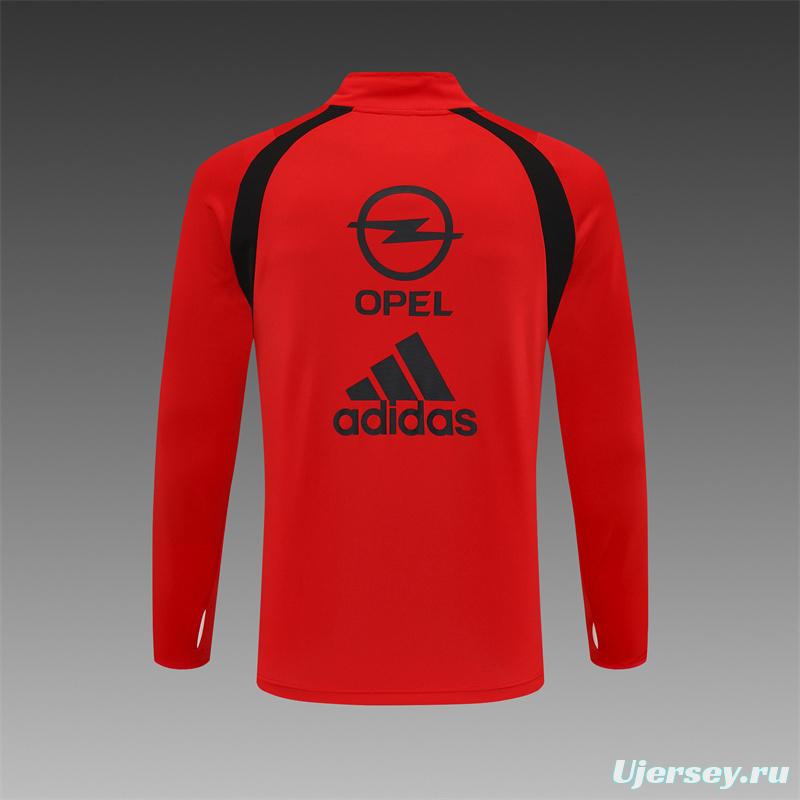 Retro 03/04 AC Milan Red Half Zipper Jacket