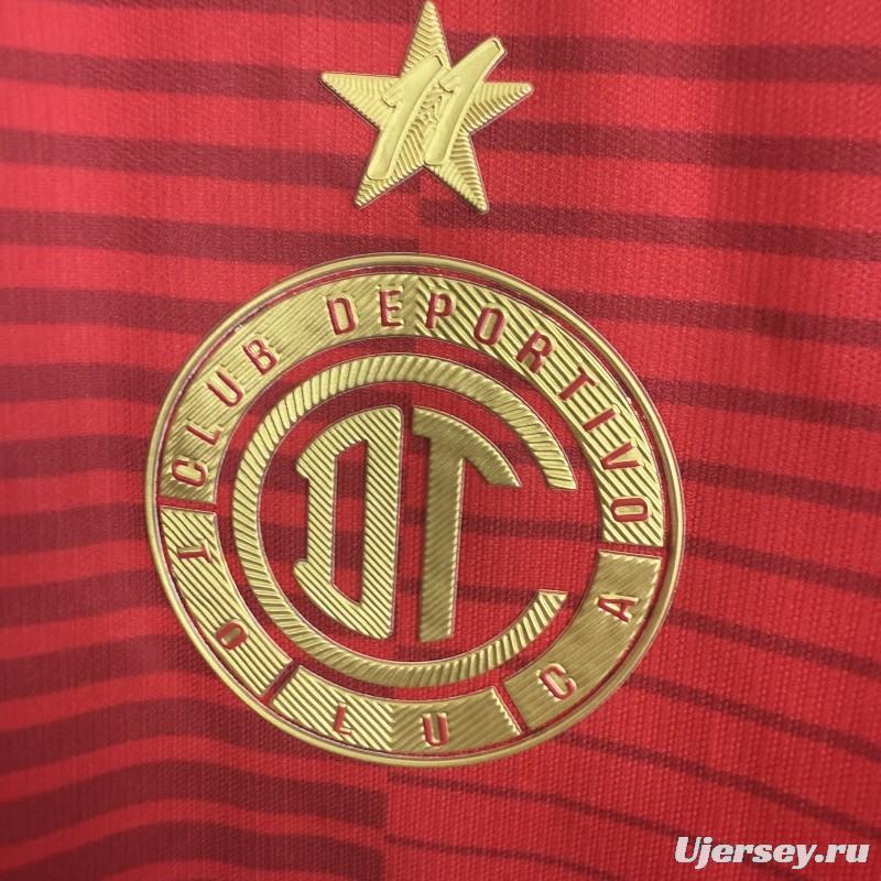 Player Version 25/26 Deportivo Toluca FC Red Home Long Sleeve Jersey