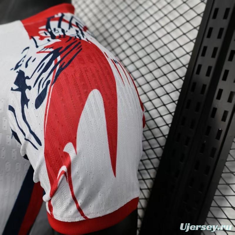Player Version 25/26 PSG/Paris Saint-Germain White with Abstract Art Pattern Jersey