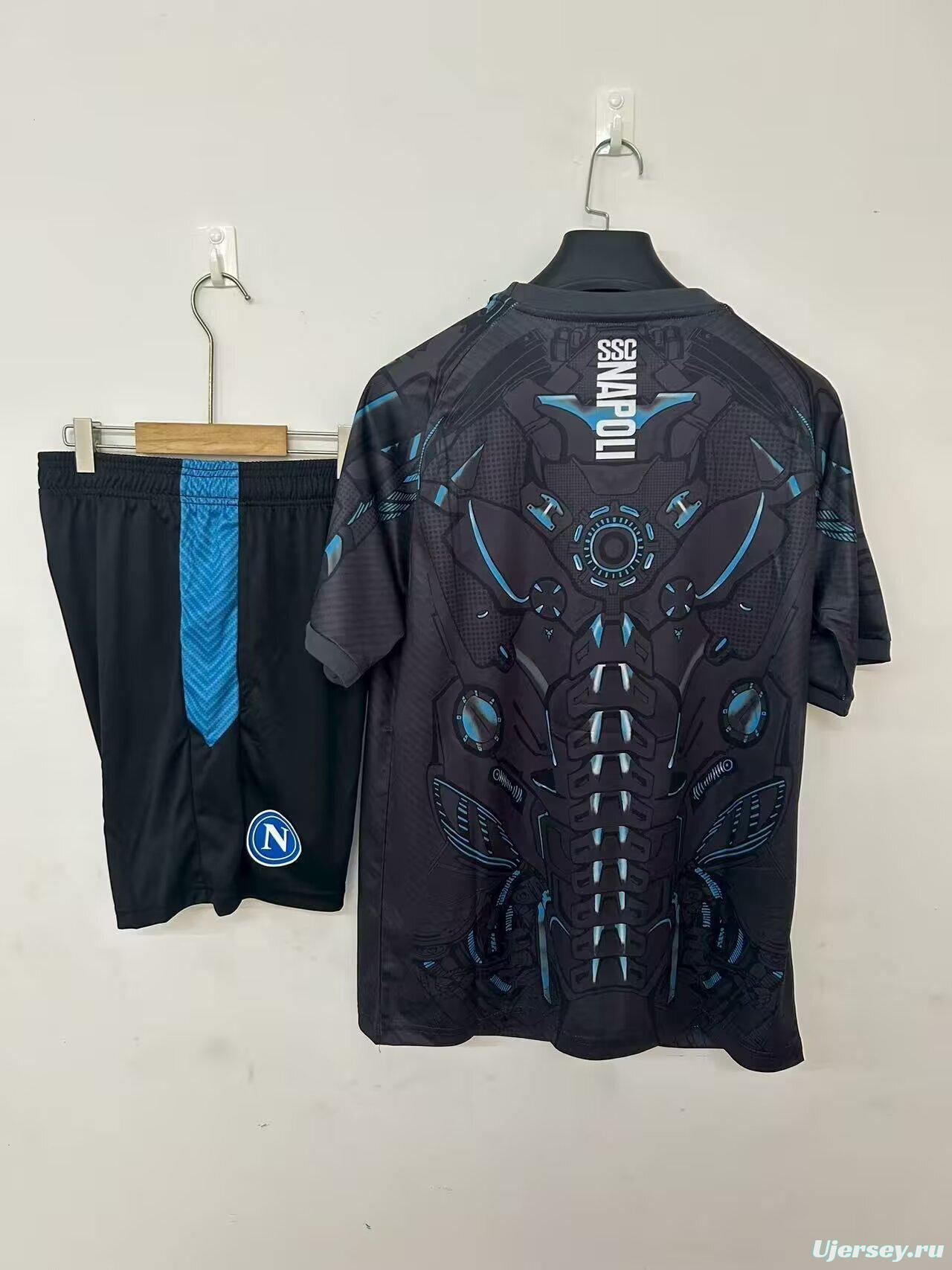 25/26 Napoli Pre-Match Jersey Black+ Shorts