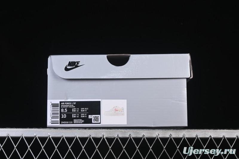 Nike Air Force 1'07 Low Four Hook Rainbow Cake Casual Sneakers - ZH0316-115