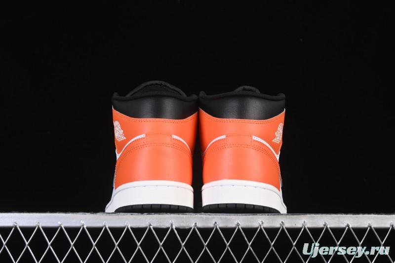 Nike Air Jordan 1 Mid AJ1 Black White Orange - DQ8426-801