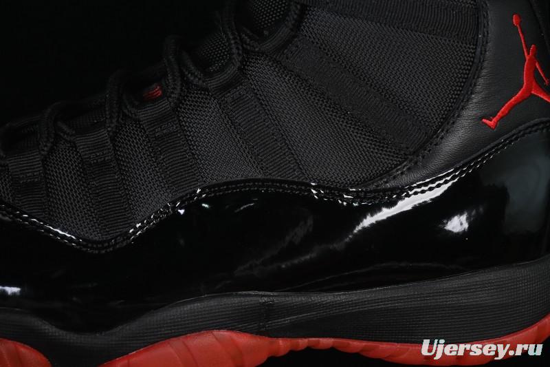 Nike Air Jordan 11 Retro Black Red Basketball Shoes - 378037-326