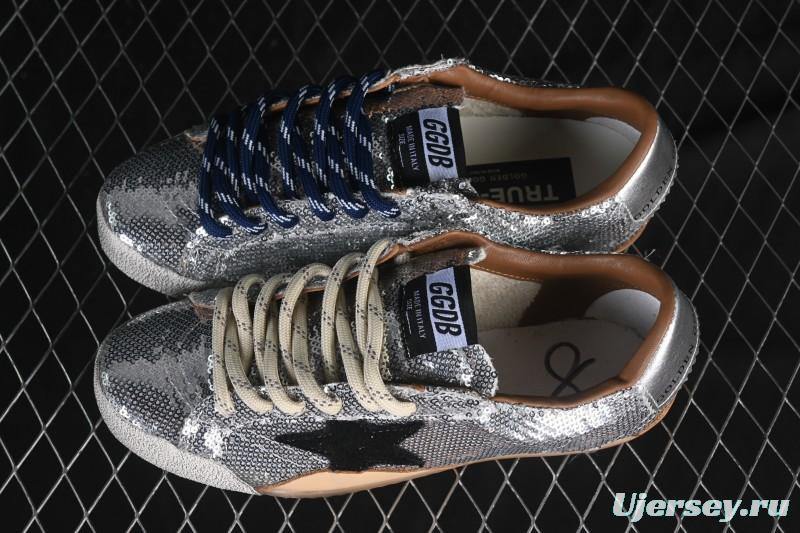 Golden Goose True Star Distressed Leather Sneakers - GGDB