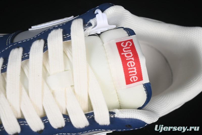 Nike Air Force 1 '07 Low Supreme Collaboration White Blue Gray Red Casual Sneakers - XD2588-602