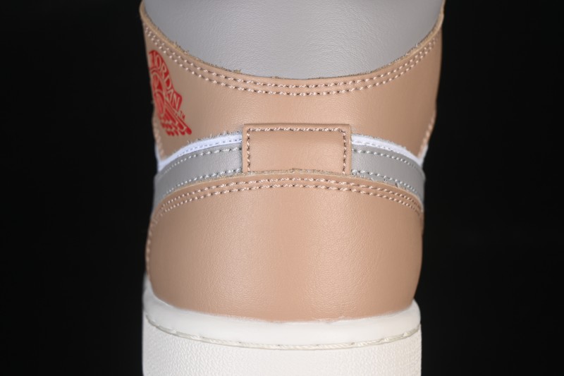 Nike Air Jordan 1 Mid AJ1 White Wheat Mid-Top Casual Sneakers - DQ8426-200