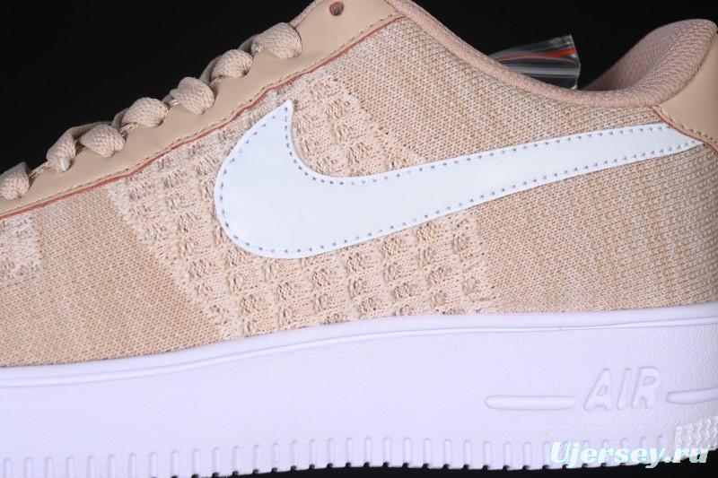 Nike Air Force 1'07 Low Knit Khaki Casual Sneakers - CI0051-200