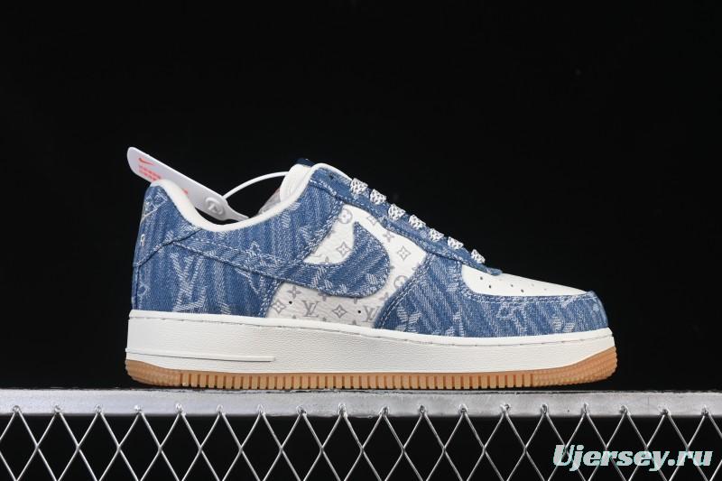 Nike Air Force 1'07 Low LV Collaboration White Denim Blue Casual Sneakers - YF9511-815