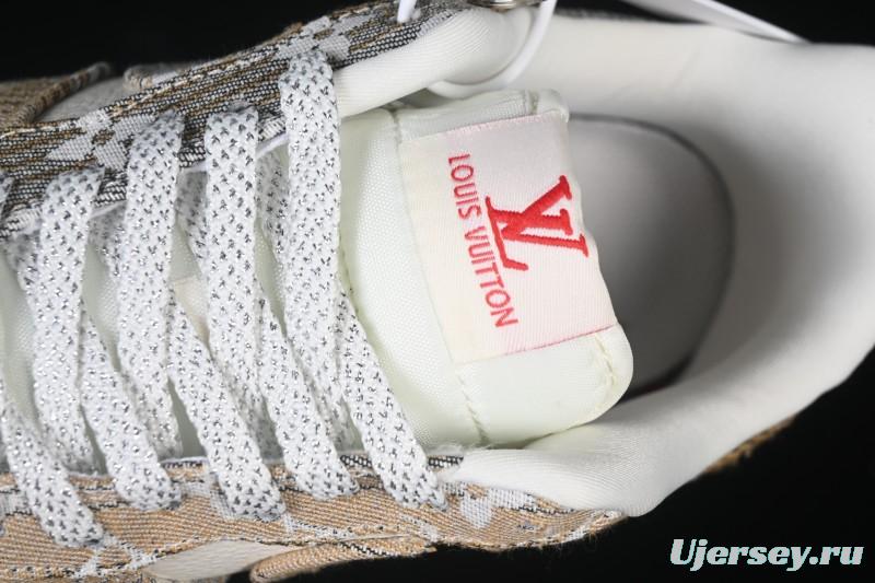 Nike Air Force 1 '07 Low LV Collaboration Grey Brown Floral Canvas Casual Sneakers - DF0188-076