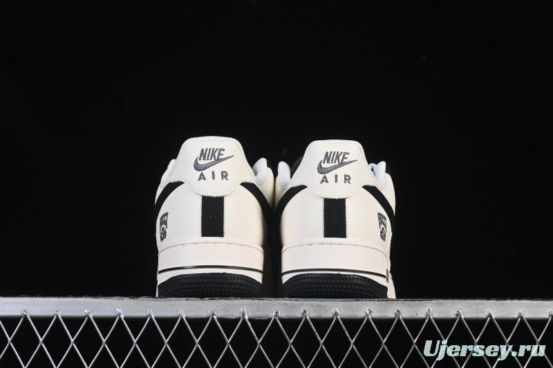 Nike Air Force 1 '07 Low Gucci Collaboration Off-White Black Canvas Hook Low-Top Casual Sneakers - XD2588-605