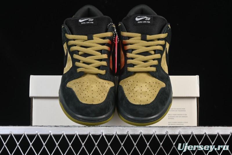 Nike Supreme x Dunk SB Dunk Low Brown Yellow Low-Top Casual Skate Shoes - HQ8487-300