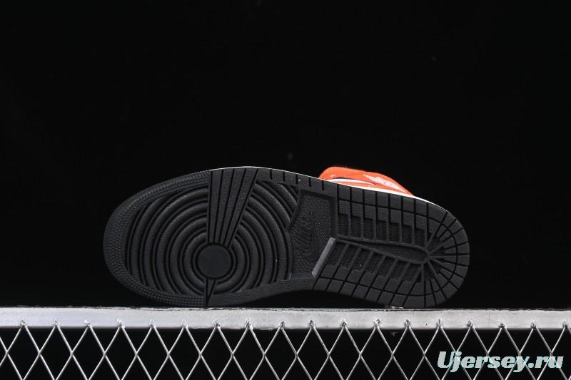 Nike Air Jordan 1 Mid AJ1 Mid-Top Casual Sneakers with Black White Orange Design - DQ8426-801