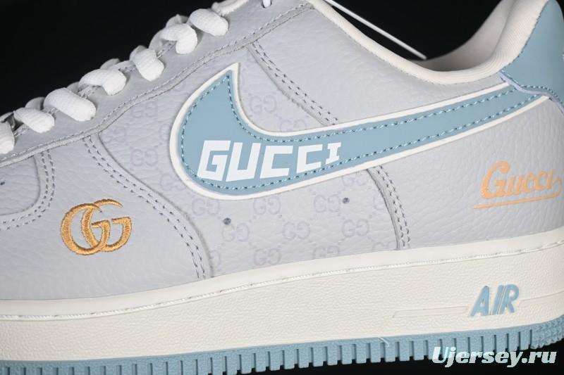 Nike Air Force 1'07 Low Gucci Collaboration Gray Blue Casual Sneakers - YF9511-800
