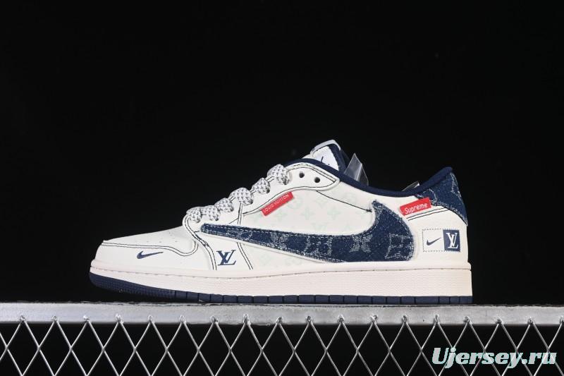 Nike Travis Scott x Fragment Design x Air Jordan 1 Low OG SP AJ1 Low Top Casual Sneakers - CX5050-Y16