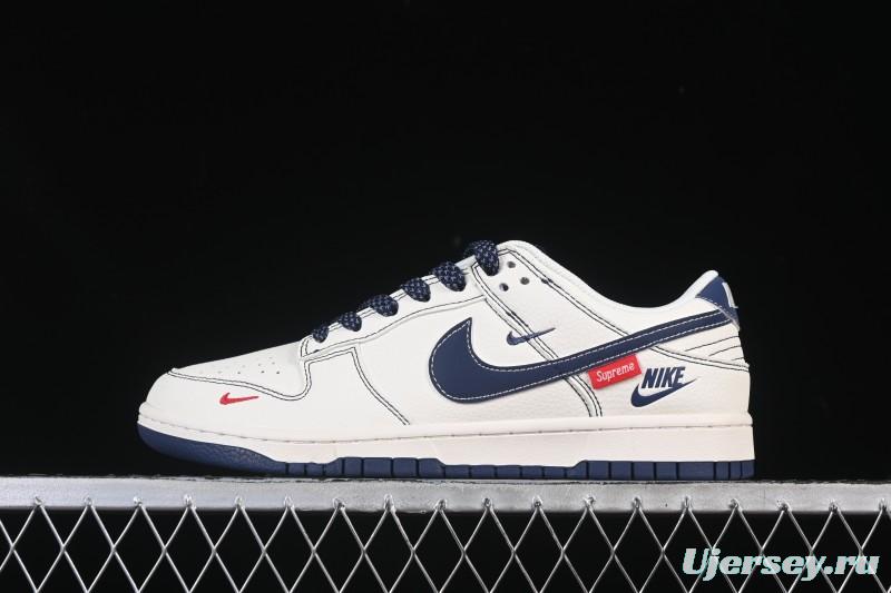 Nike SB Dunk Low Supreme Collaboration Light Blue Swoosh Low-Top Casual Skate Shoes - HH7518-083