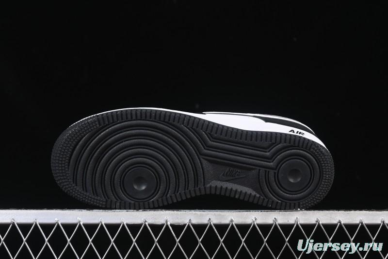 Nike Air Force 1'07 Low Black White Cracked Leather Casual Sneakers - ZH0316-118