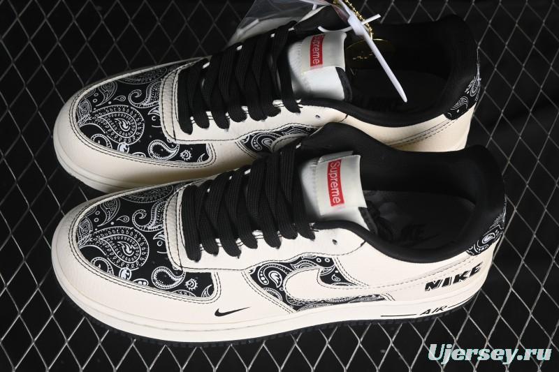 Nike Air Force 1'07 Low Cashew Flower Classic White Black Low-Top Casual Sneakers - ZD1988-005