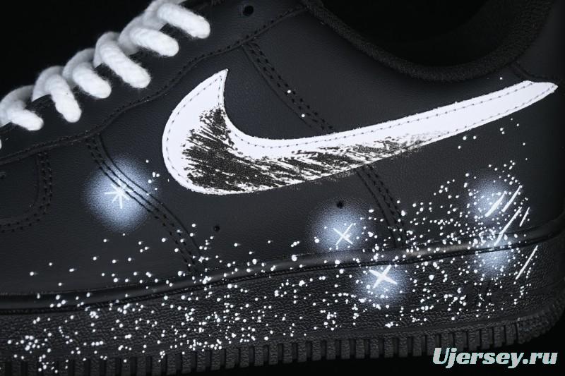 Nike Air Force 1'07 Low Two-Dimensional Theme Black Space Casual Sneakers - ZH0316-101