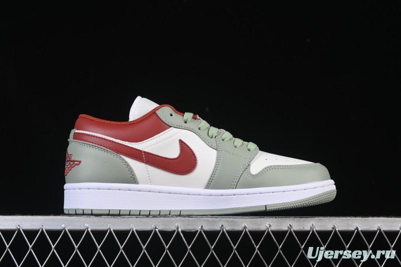 Nike Air Jordan 1 Low AJ1 White Green Red Low-top Casual Skate Shoes - 553558-133