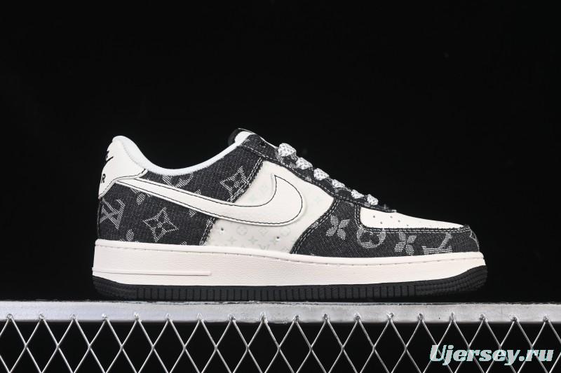 Nike Air Force 1 '07 Low LV Collaboration Denim Beige Black Stitching Casual Sneakers - MZ9588-815
