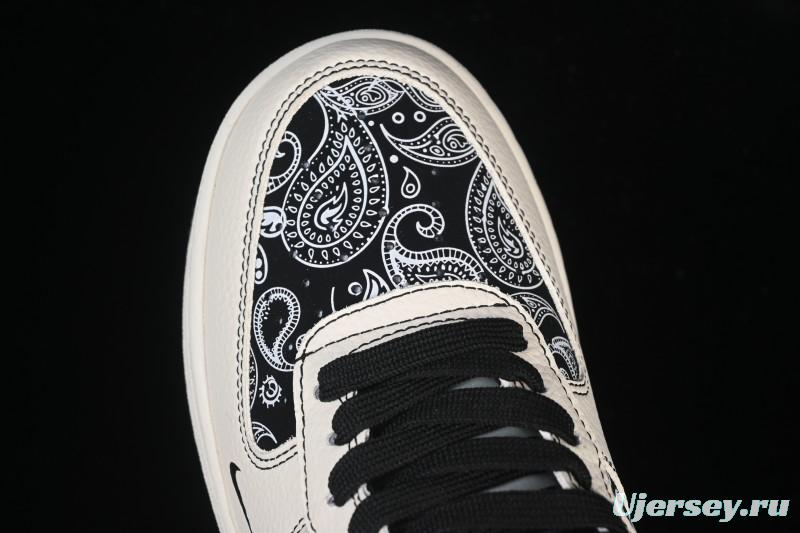 Nike Air Force 1'07 Low Cashew Flower Classic White Black Low-Top Casual Sneakers - ZD1988-005