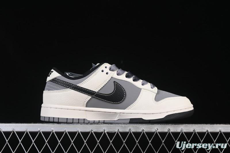 Nike SB Dunk Low Stone Island Collaboration Beige Grey Black Patchwork Anniversary Custom Low-Top Casual Skate Shoes - JP8028-041