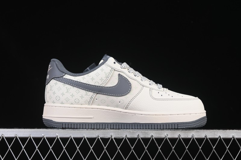 Nike Air Force 1 '07 Low LV Collaboration Beige Black Woven Label Casual Sneakers - CX5050-Y08