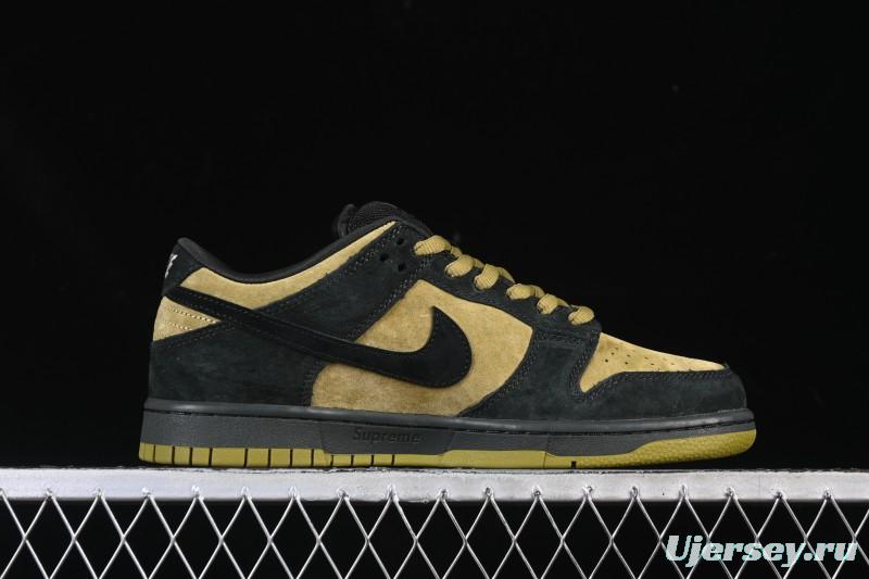 Nike Supreme x Dunk SB Dunk Low Brown Yellow Low-Top Casual Skate Shoes - HQ8487-300