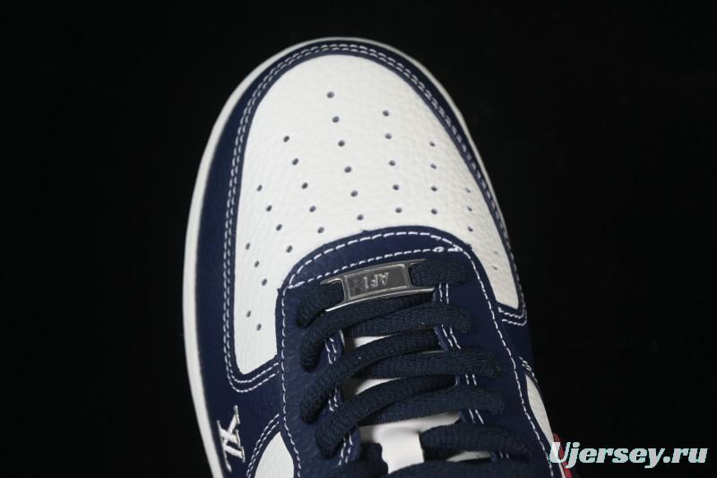 Nike Air Force 1 '07 Low Supreme Collaboration White Blue Wine Red Casual Sneakers - YF9511-801