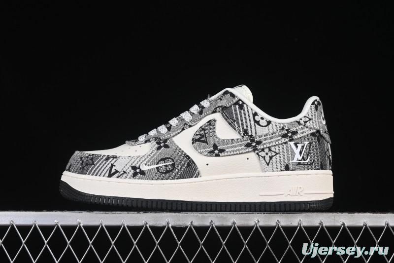 Nike Air Force 1 '07 Low LV Collaboration Gray Floral Canvas Casual Sneakers - DF0188-077