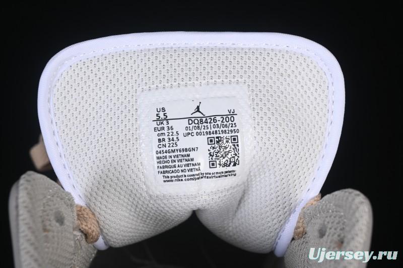 Nike Air Jordan 1 Mid AJ1 White Wheat Mid-Top Casual Sneakers - DQ8426-200