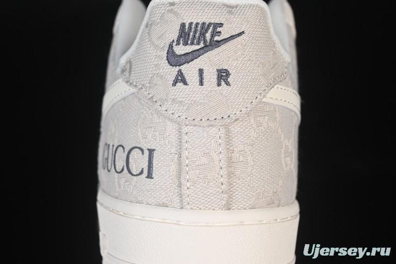 Nike Air Force 1 '07 Low Gucci Collaboration Smoke Grey Gum Low-Top Casual Sneakers - DK0188-084