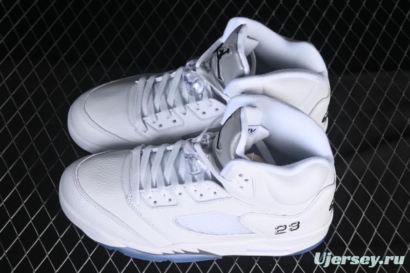 Nike Air Jordan 5 Retro White Metallic Basketball Shoes - HQ7978-103