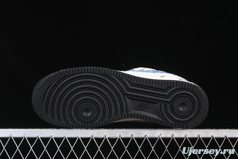 Nike Air Force 1 '07 Low Levi's Collaboration Light Blue Denim Four Swoosh Casual Sneakers - QW5606-261