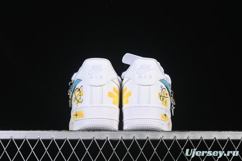 Nike Air Force 1 '07 Low Leo Hand-Painted Doodle Zodiac Series Low-Top Casual Sneakers - 723-822