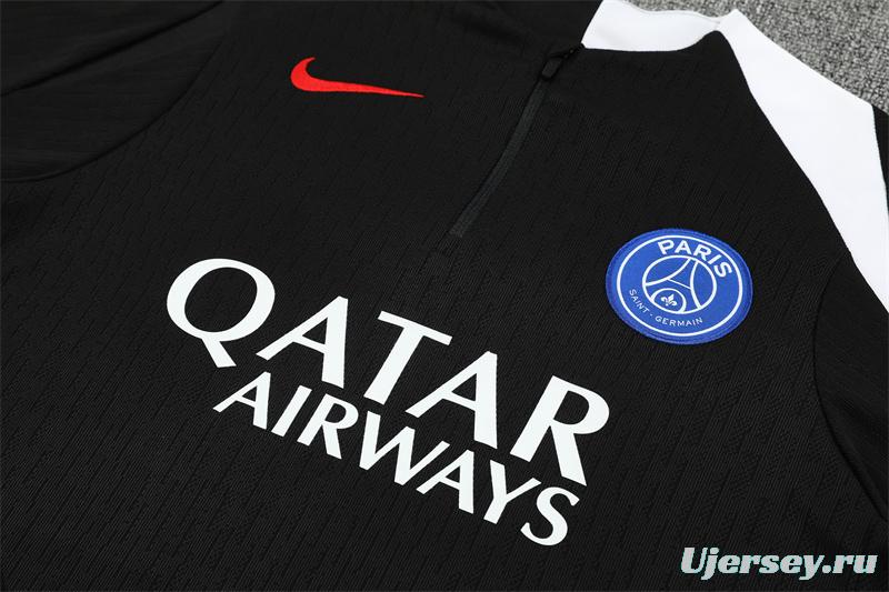 Player Version 25/26 PSG Black T90 Half Zipper Jacket+Long Pants