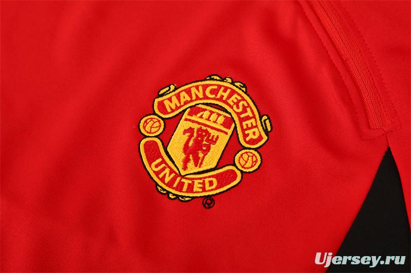 Retro 02/03 Manchester United Red Half Zipper Jacket