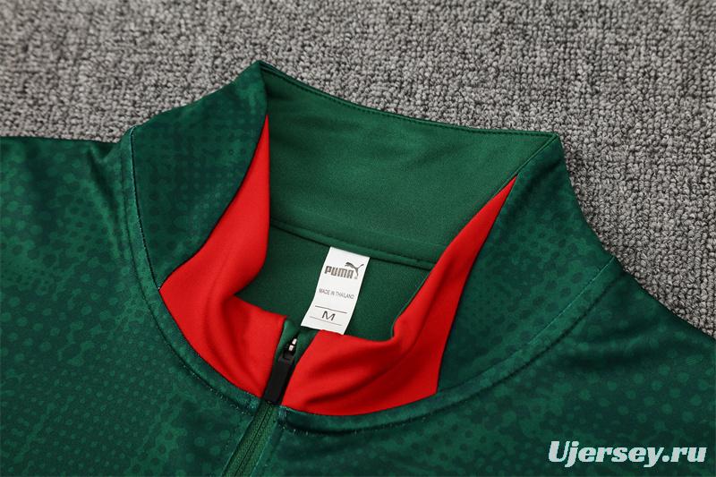 25/26 AC Milan Green Camouflage Half Zipper Jacket+Long Pants