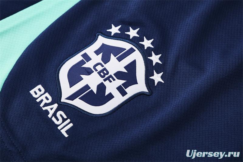 25/26 Brazil Blue Green Camouflage with XS Short Sleeve+Soccer Shorts