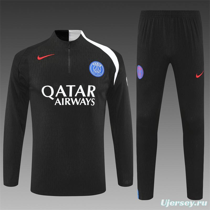 Player Version 25/26 PSG Black T90 Half Zipper Jacket+Long Pants