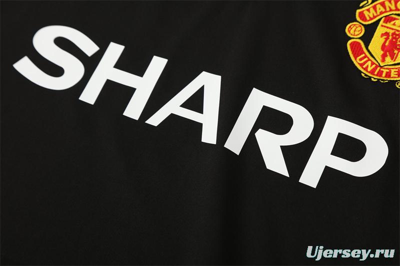 Retro 98/99 Manchester United Black Half Zipper Jacket