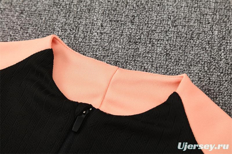 Player Version 25/26 France Black Half Zipper Jacket+Long Pants